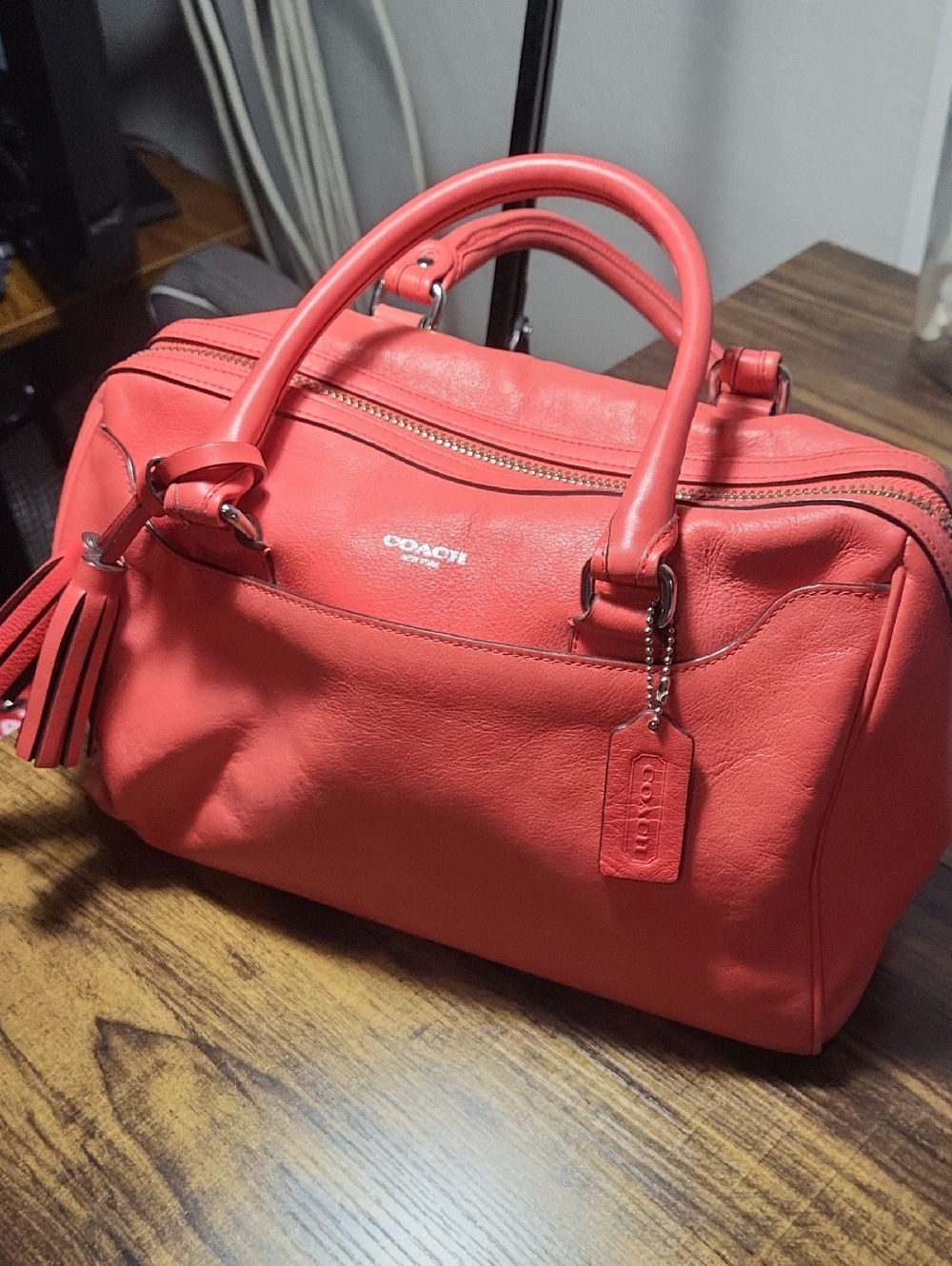 Coach Coral Leather Satchel – Coach Coral Handbag